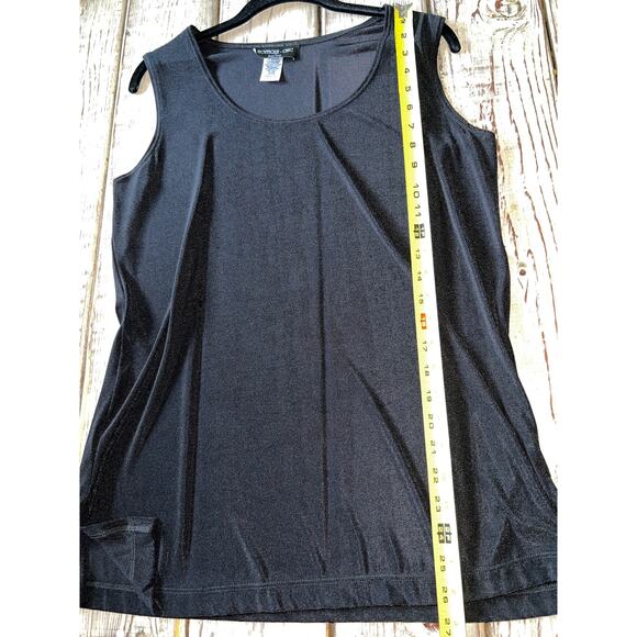 Boutique- Chic New York slinky black sleeveless shell blouse tank top EUC Sz M - Picture 5 of 5